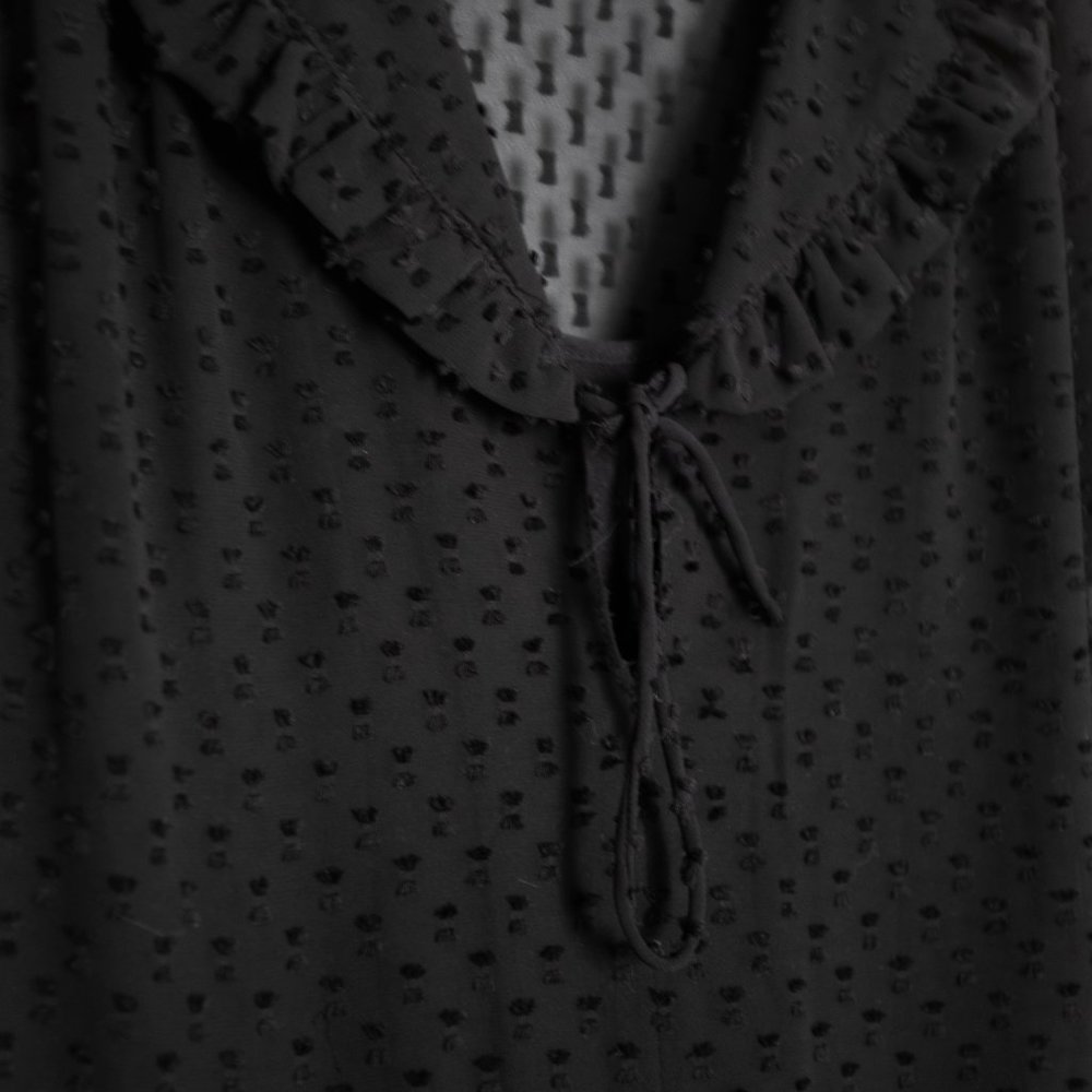 H&M Flounced Short Boho Black Dress - Picture 2 of 6